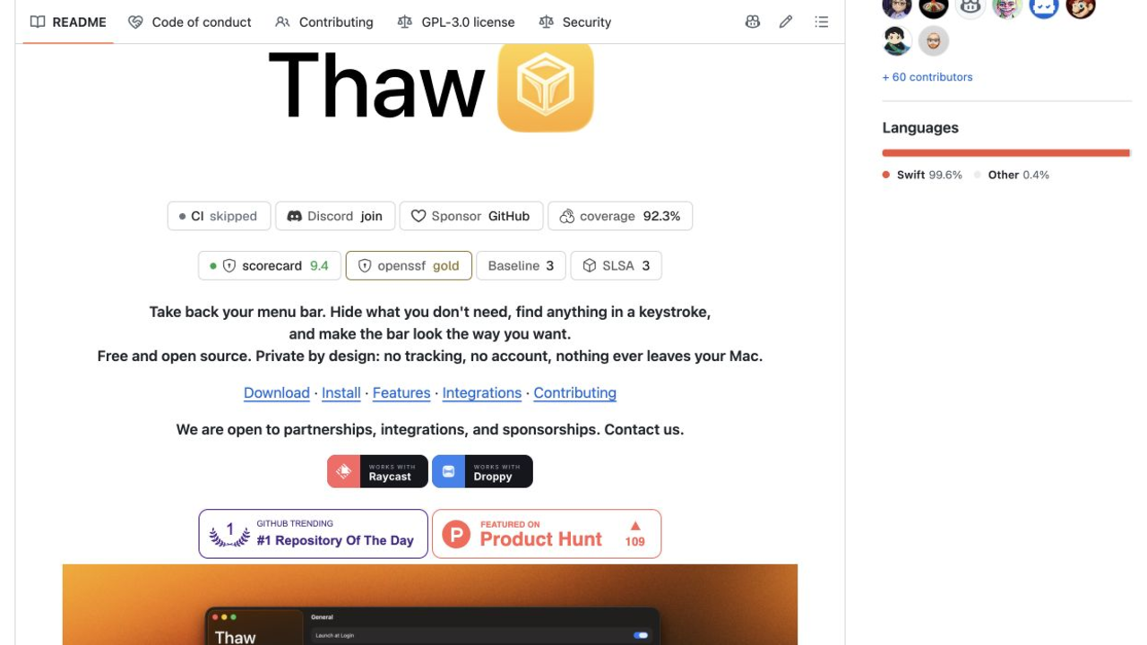 Thaw screenshot 1