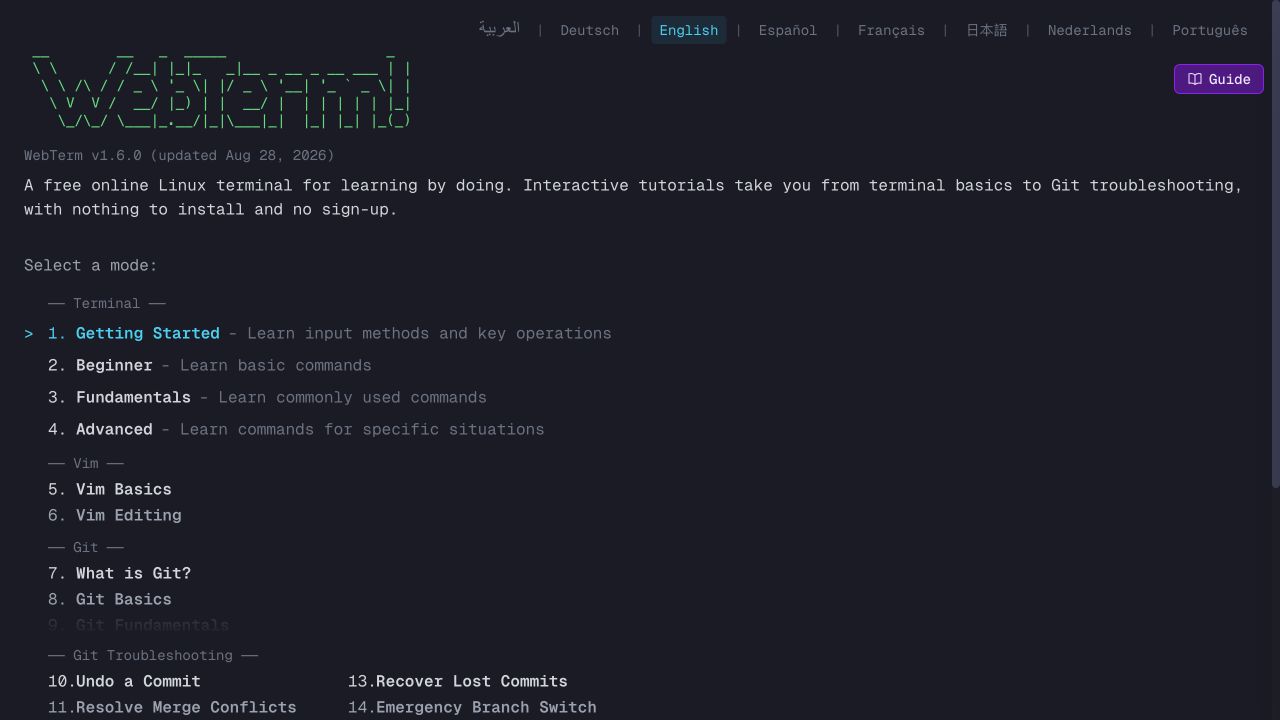 WebTerm Learn screenshot 1