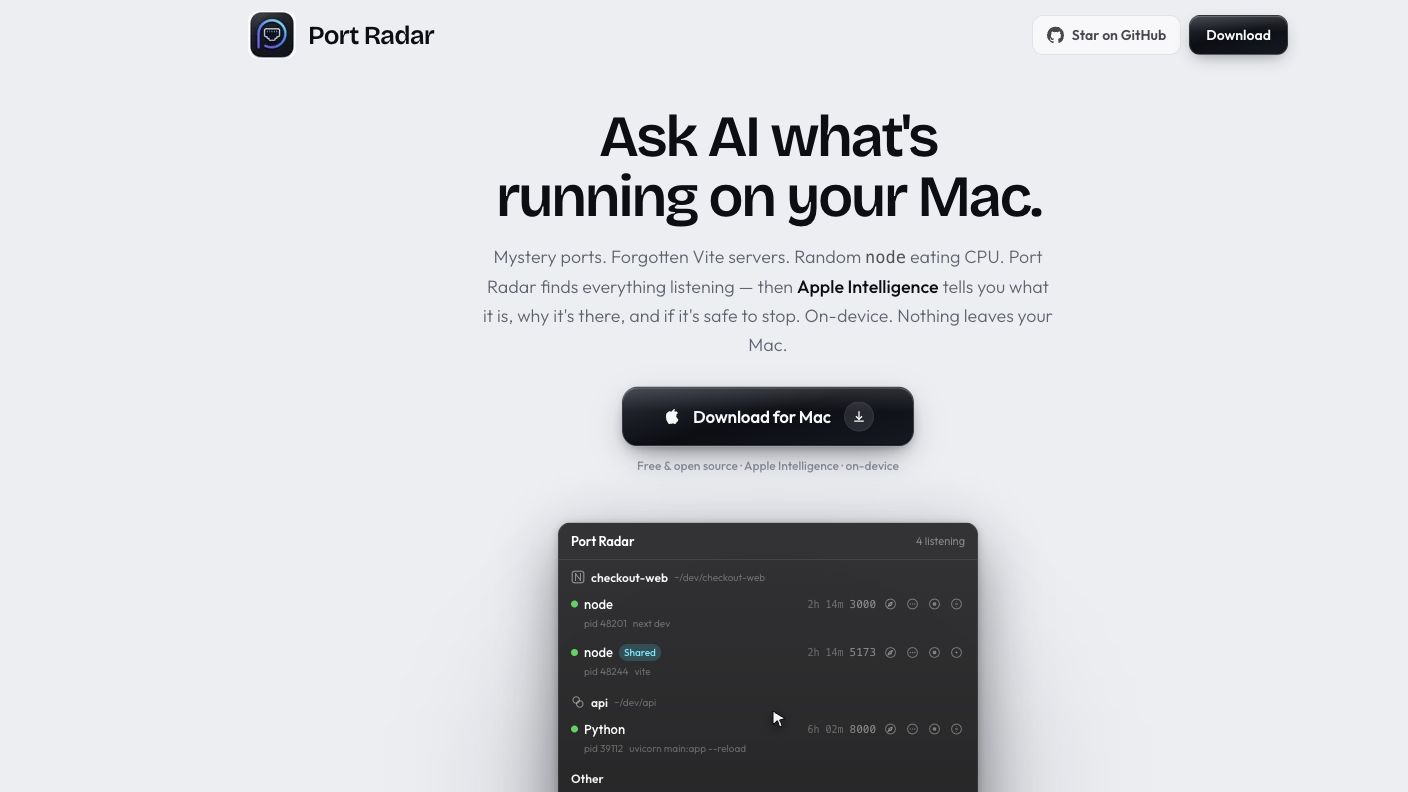 Port Radar for macOS screenshot 1