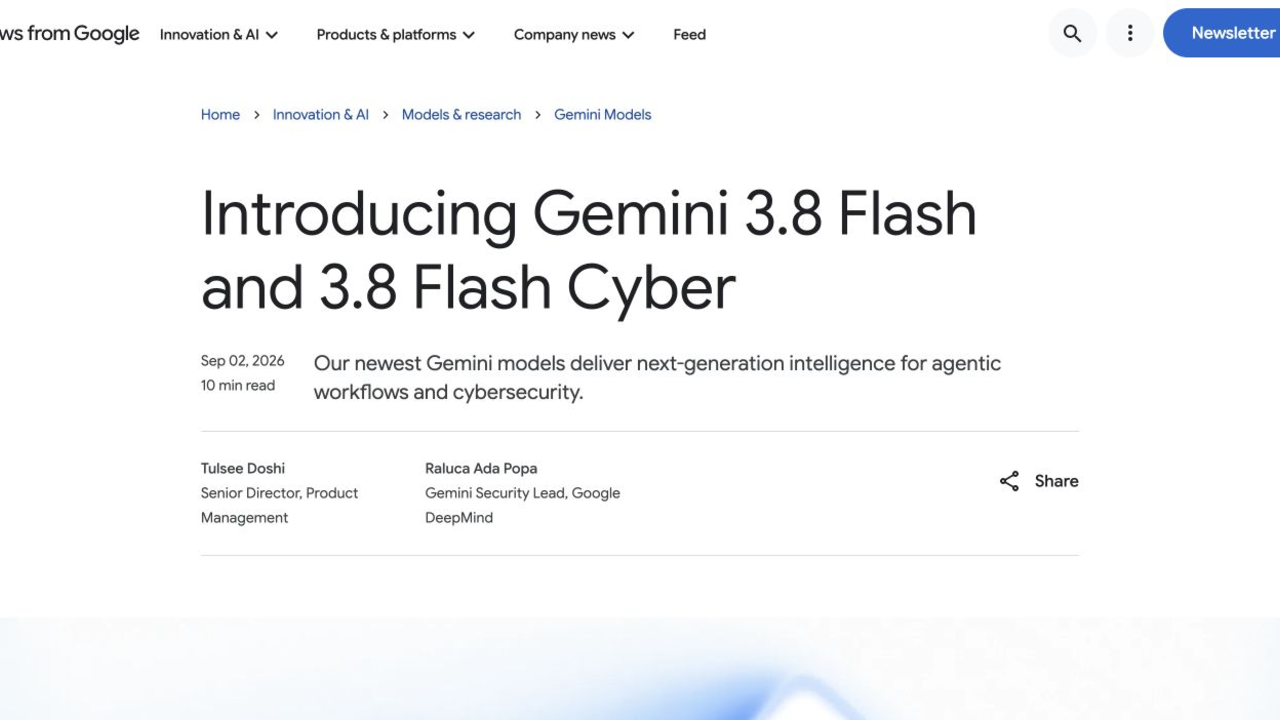 Google Gemini 3.8 Flash and Cyber screenshot 1